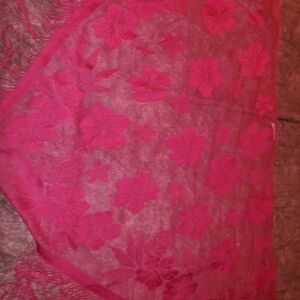 Floral Pink Lace Shawl